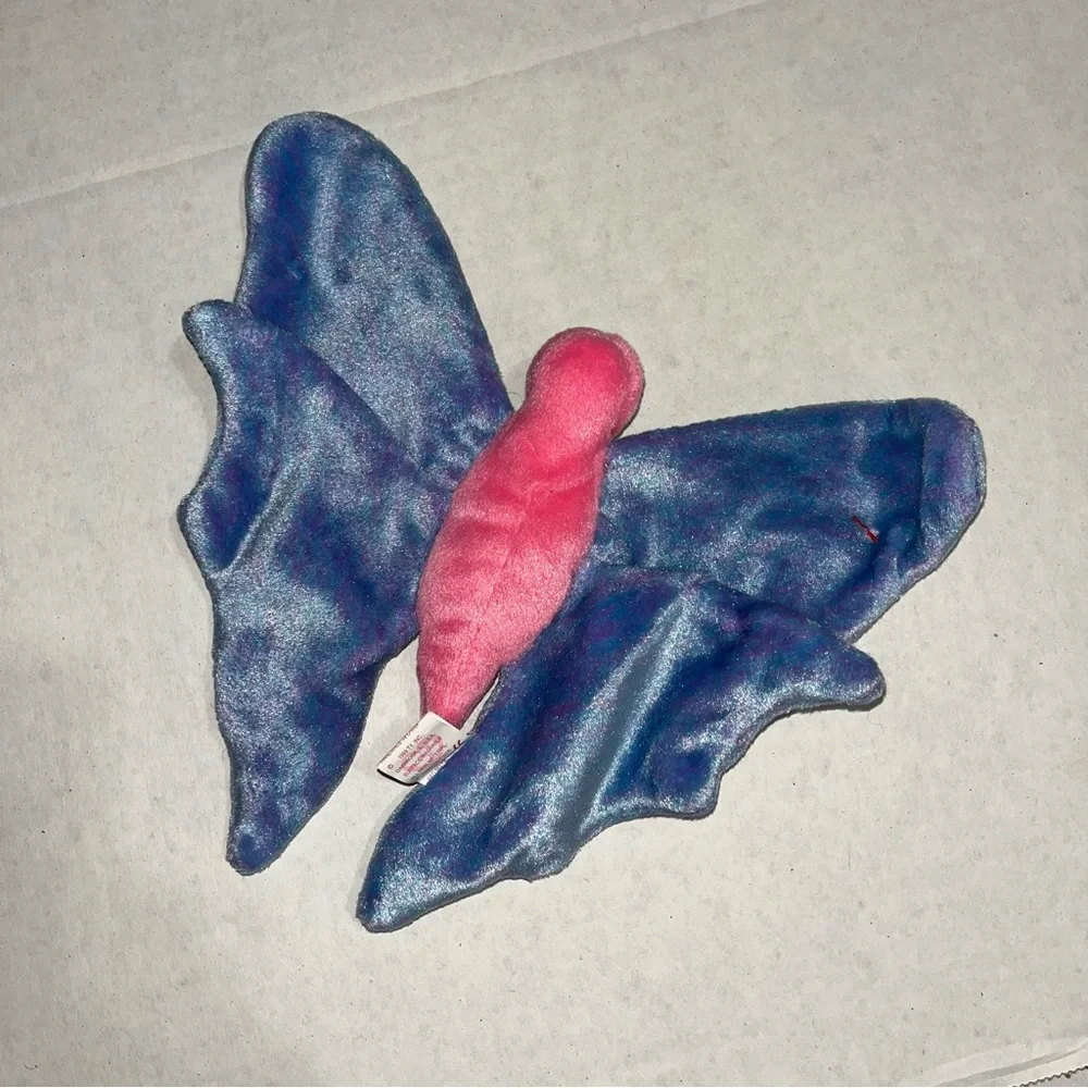 TY Beanie Babies Whisper Deer,‎ Lucky Ladybug, Flitter Butterfly Rocket Blue Jay